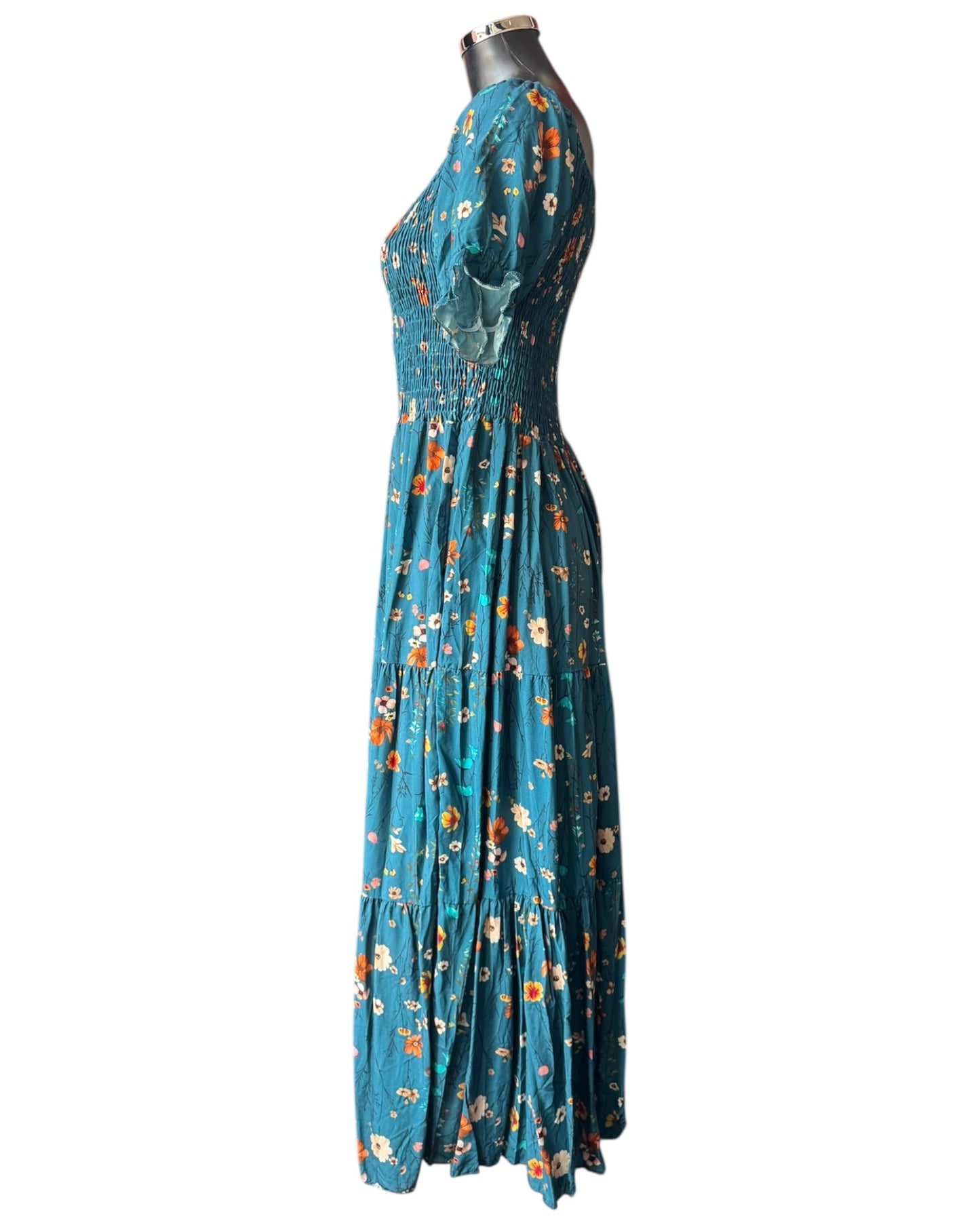 Phoebe floral maxi dress - Teal