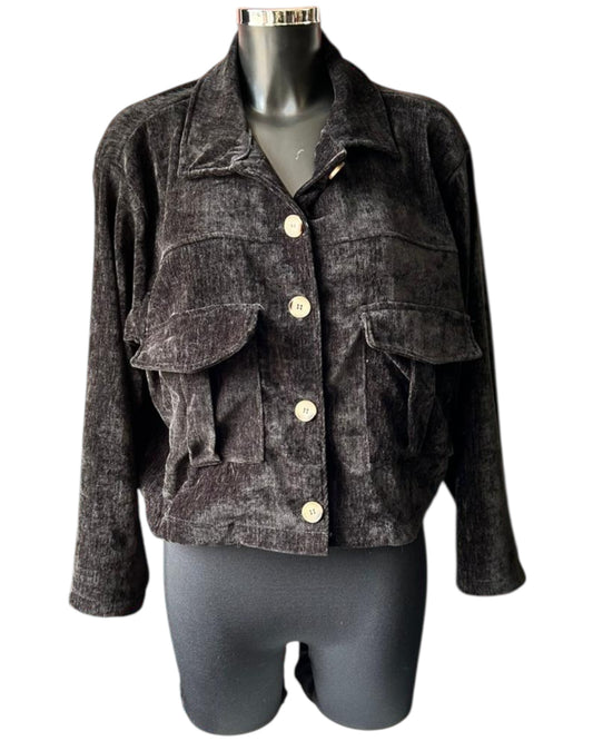 Roxy velvet feel bomber jacket - Black