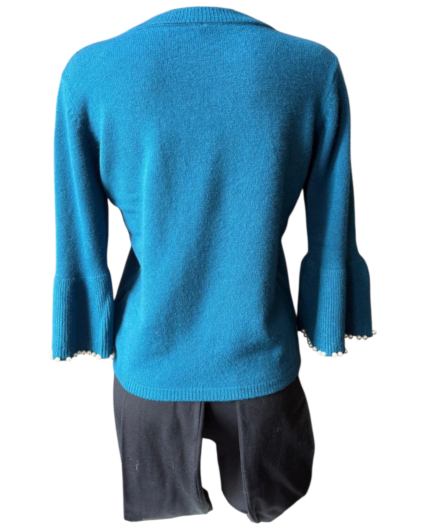 Laura pearl trim sleeve jumper - Teal