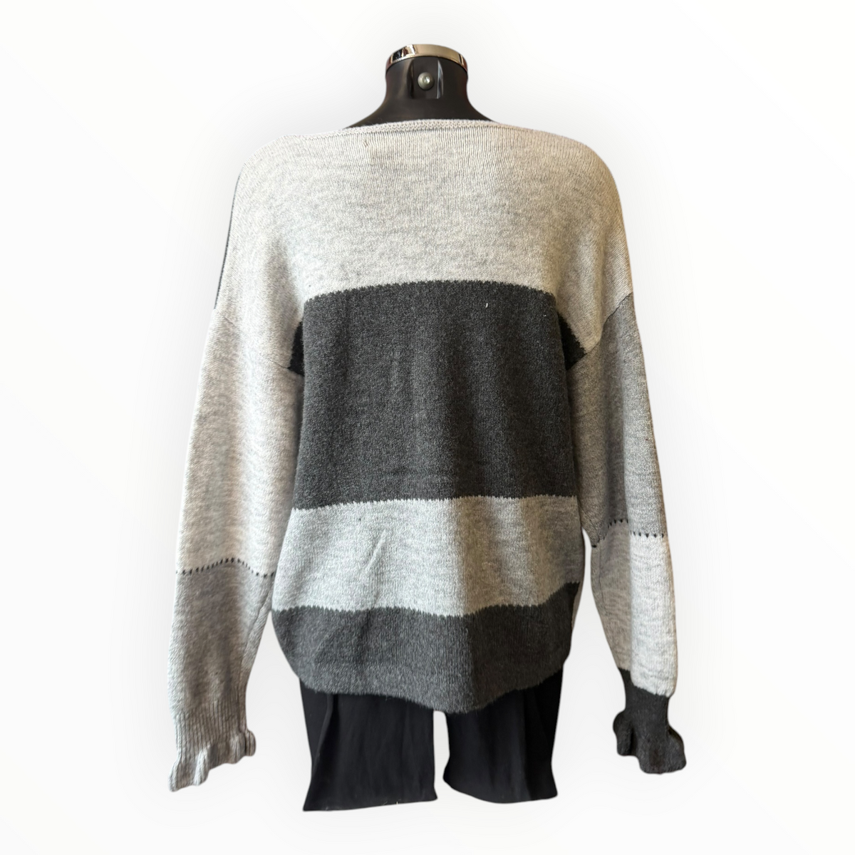 Yara colour block stripe cardigan - Grey mix