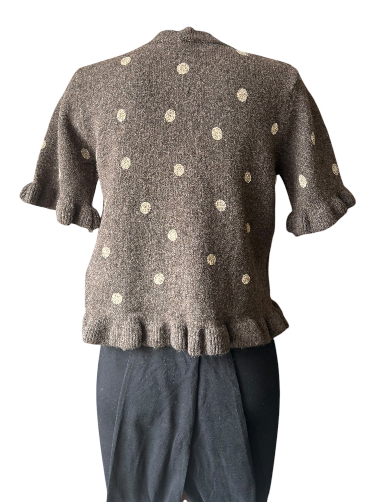 Tammy frill trim polka dot jumper - Brown
