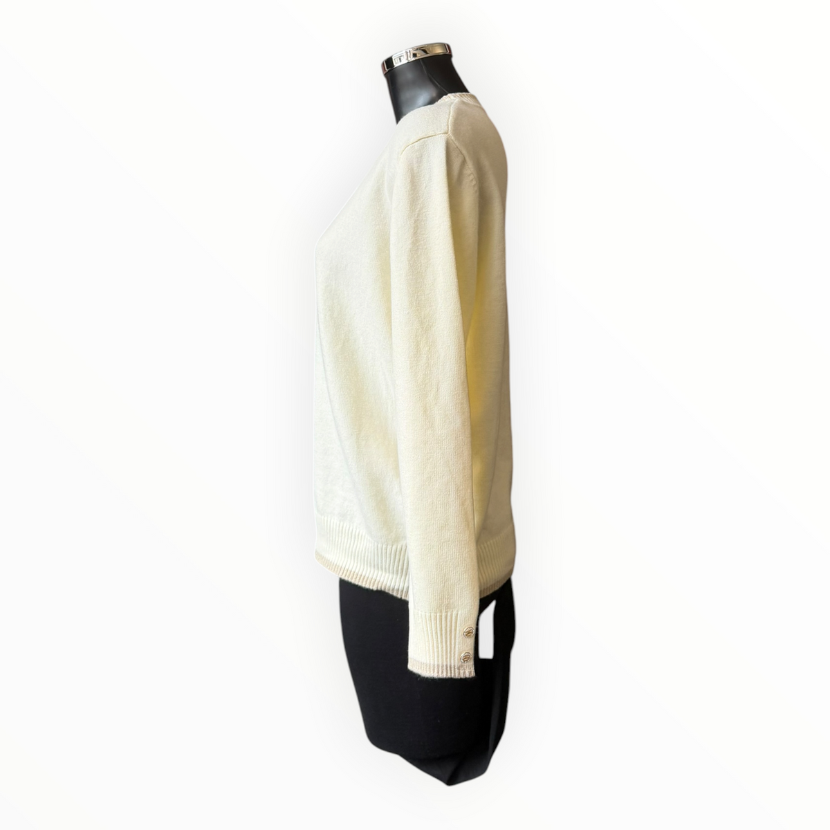 Morag round neck contrast trim jumper - Beige