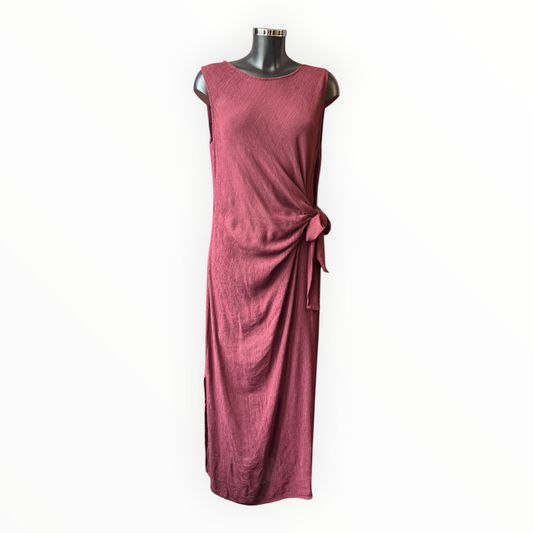 Milly range tie side dress - Wine