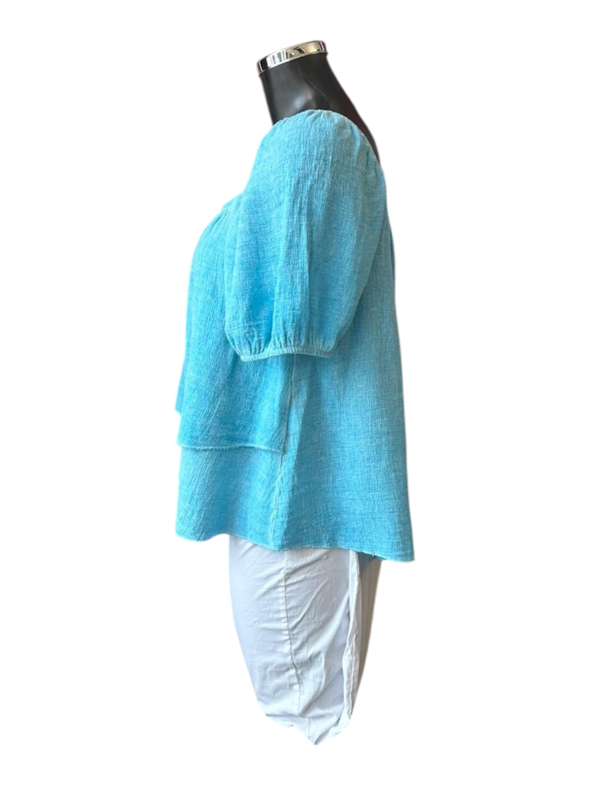 Casey range layered gypsy top - Aqua