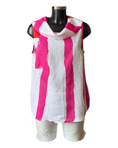See Saw cowl neck sleeveless top pink/orange