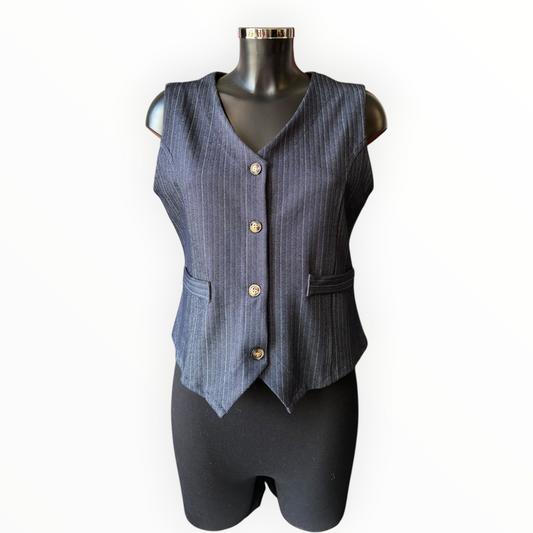Penelope tweed effect pinstripe waistcoat