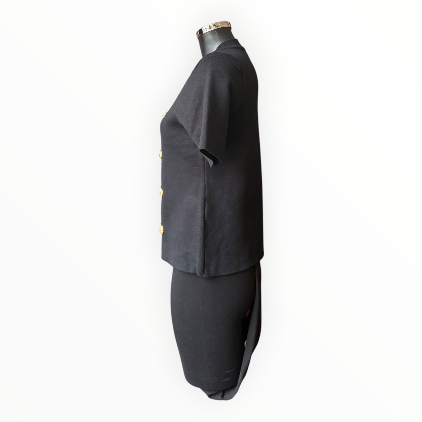 Marcia military zip top - Black short sleeve