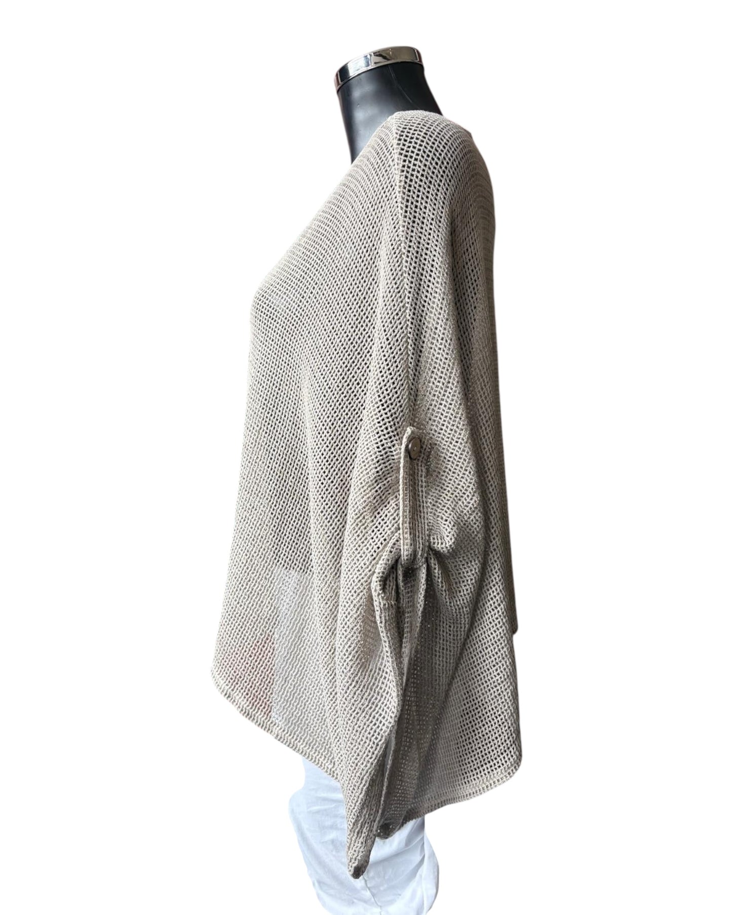 Casey range slouchy mesh cardigan - Mocha