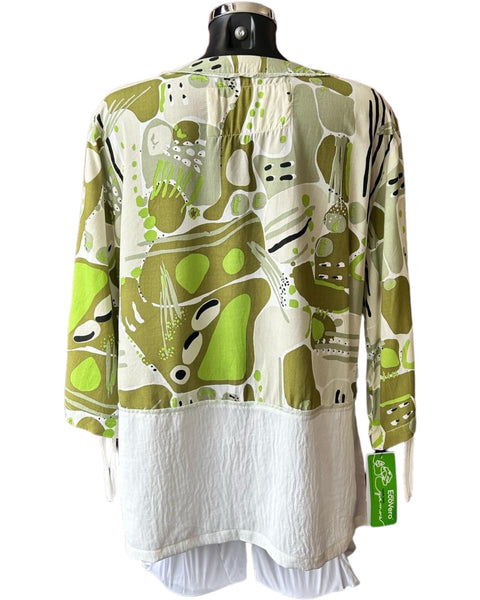 Tara Vao Kira contrast fabric jacket top - Green mix