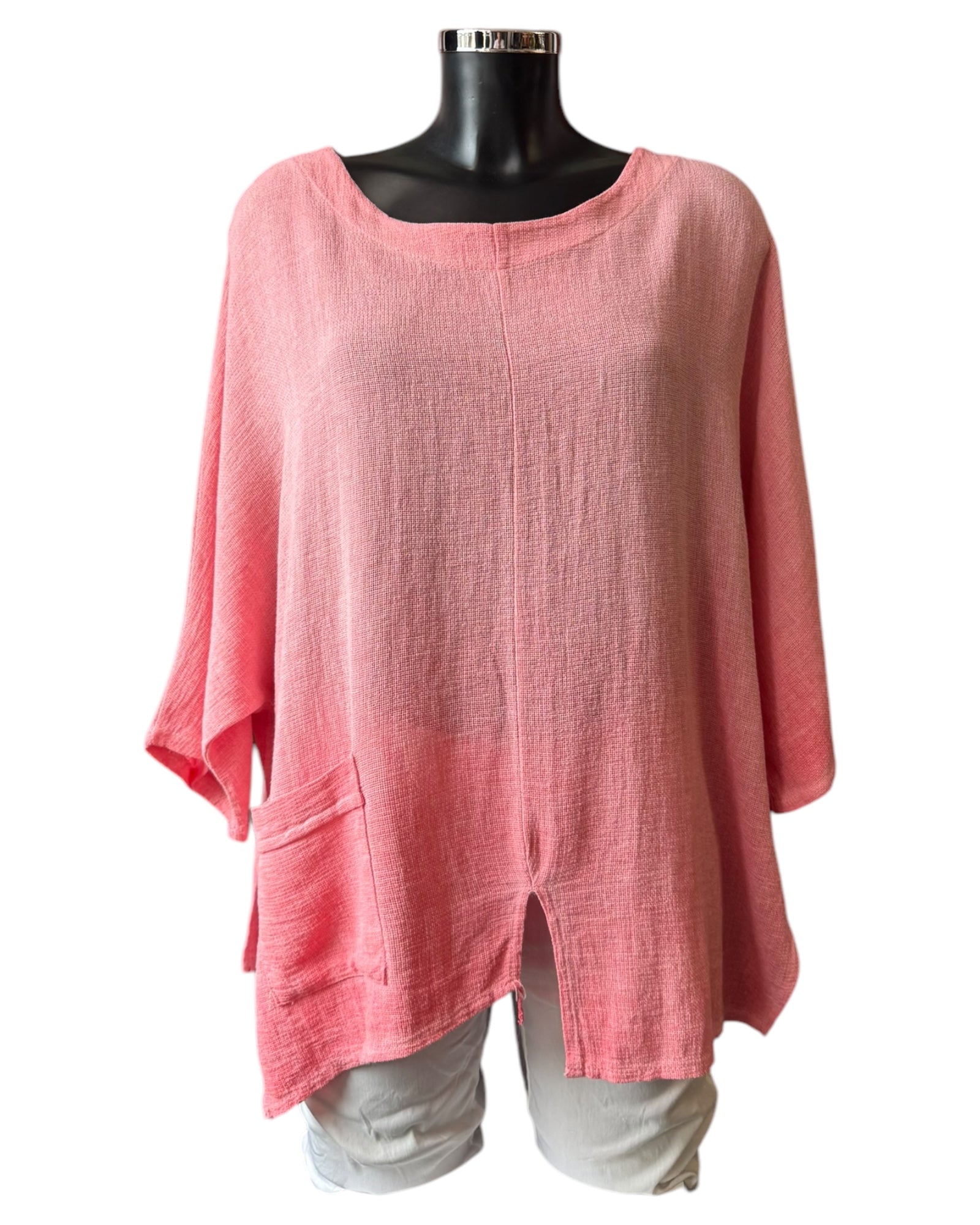 Casey range split front one pocket top - Coral