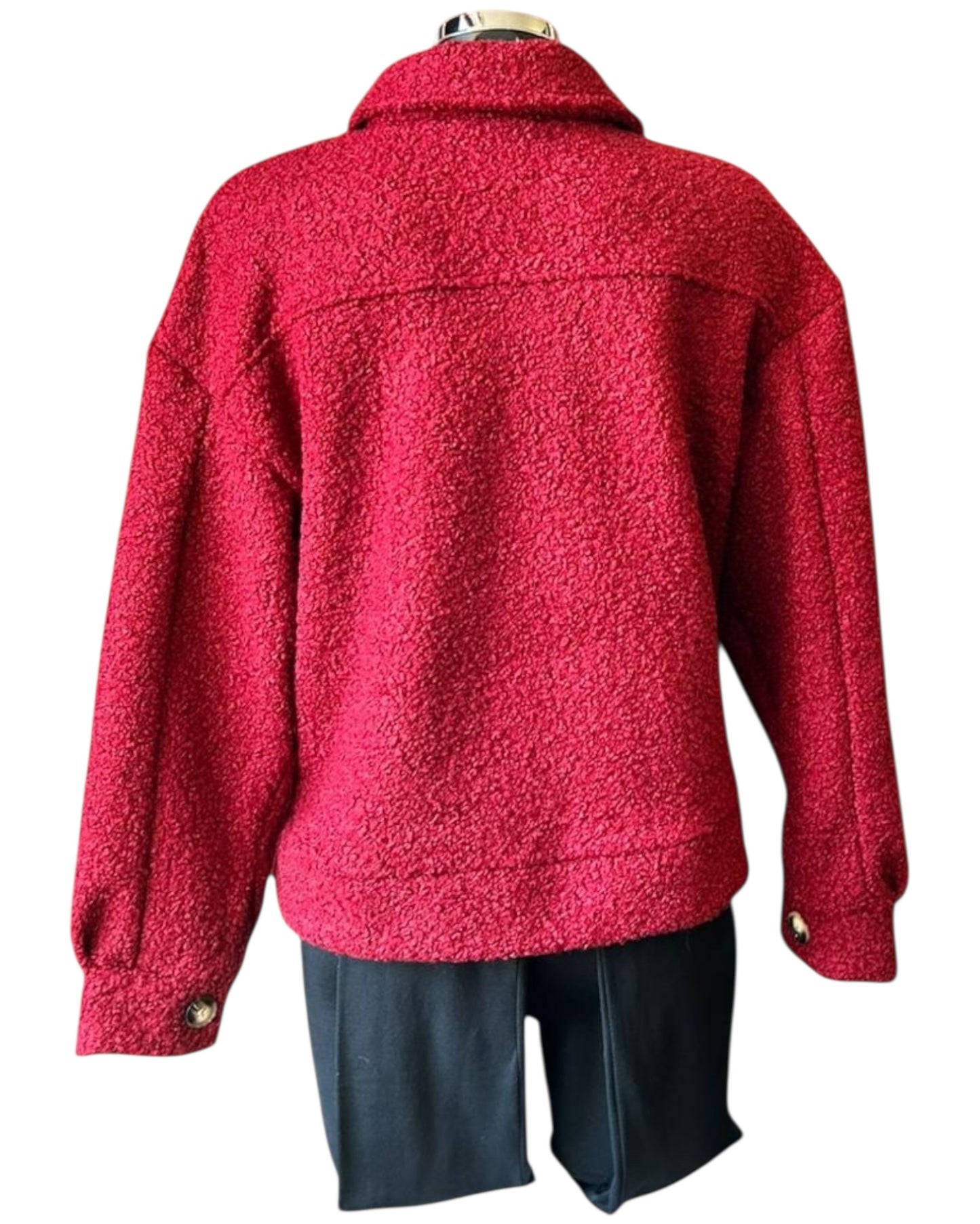 Gina boucle bomber jacket - Bordeaux