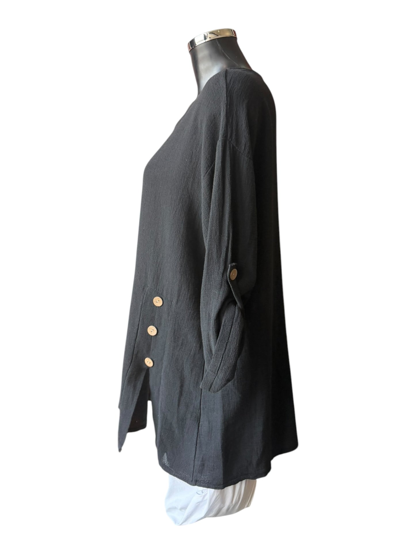 Casey range button sides top - Black