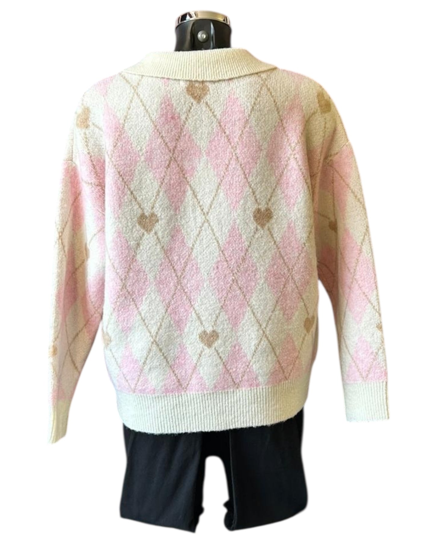 Lorna argyle print soft collared jumper