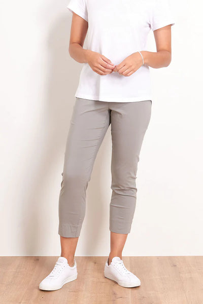 Foil 7/8 signature trapeze trousers - PEBBLE
