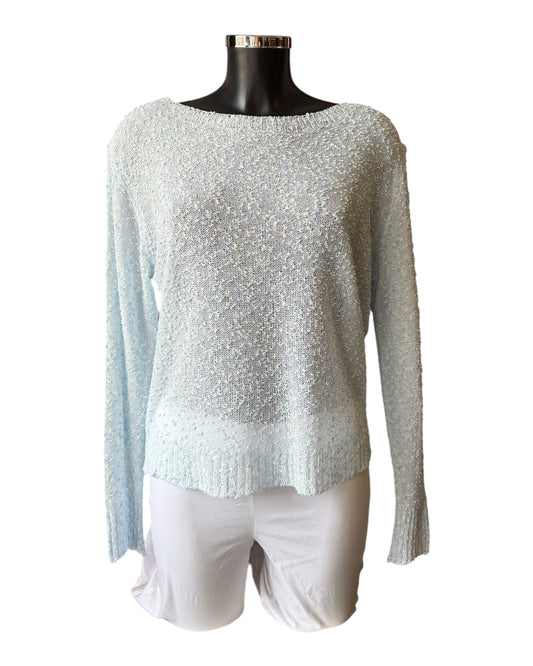 Eliza boucle knit lightweight jumper - Blue