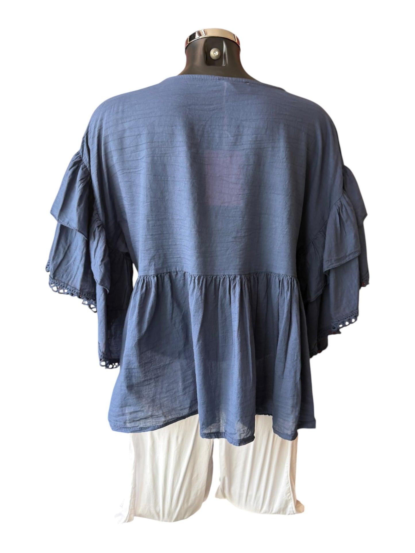 Sophia layered sleeve blouse - Navy