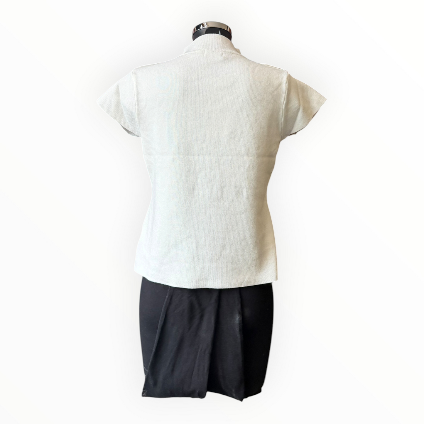 Marcia military zip top - White cap sleeve