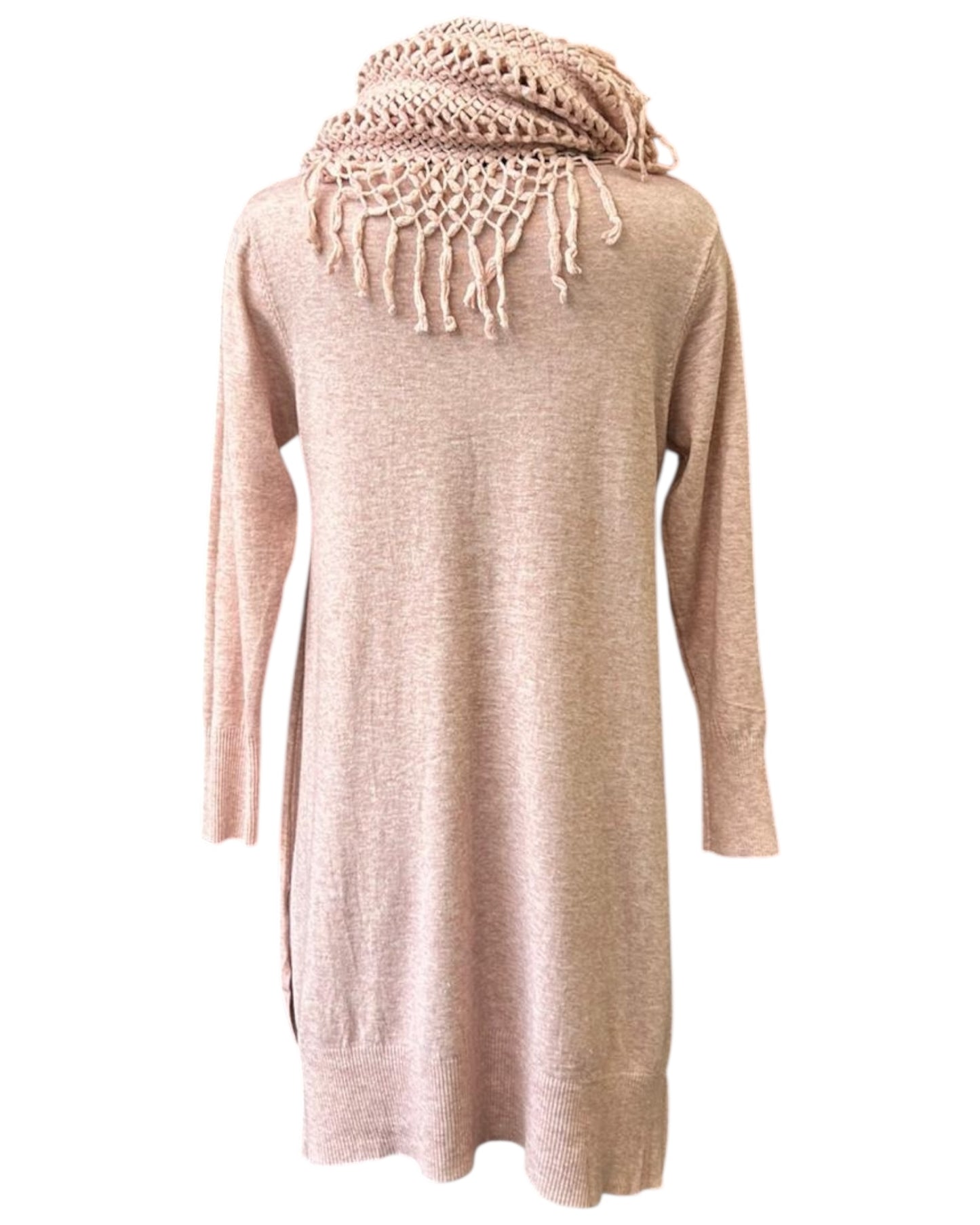 Penny fine knit tunic jumper & snood - Pink