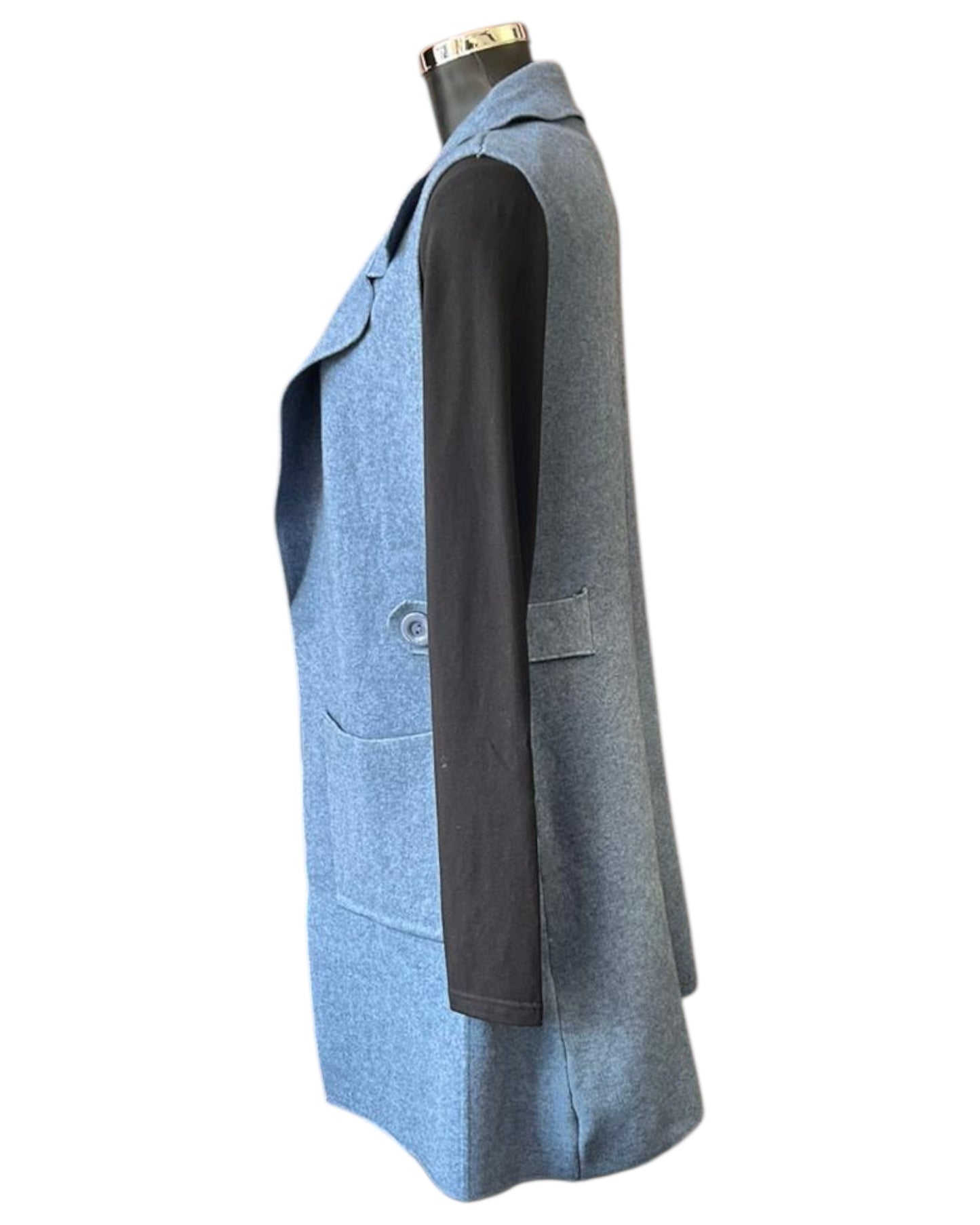 Marley longer waistcoat - Denim