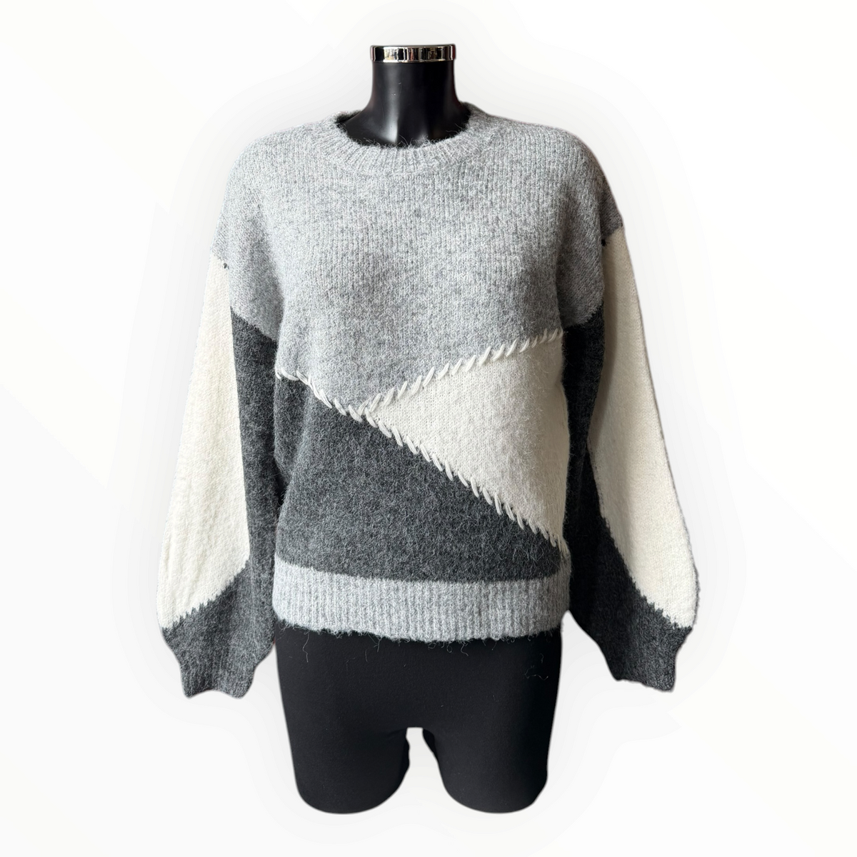 Arabella grey wave soft knit jumper