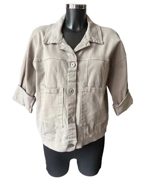 Ruby cotton twill pocket jacket - Taupe