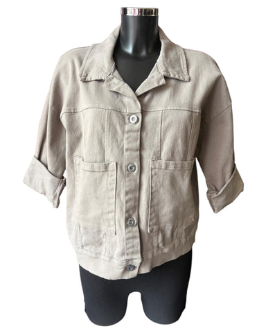 Ruby cotton twill pocket jacket - Taupe