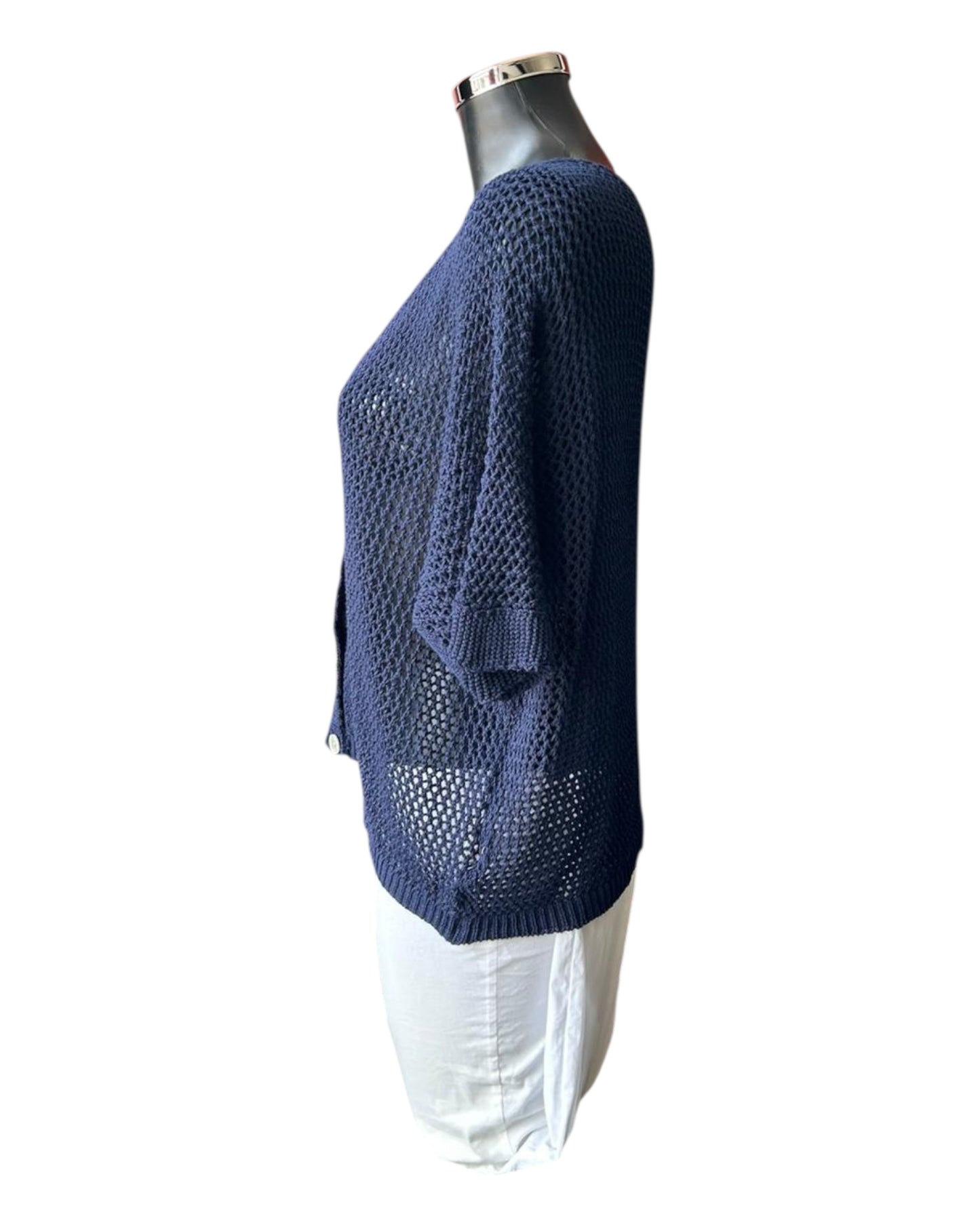Megan open knit cardigan - Navy