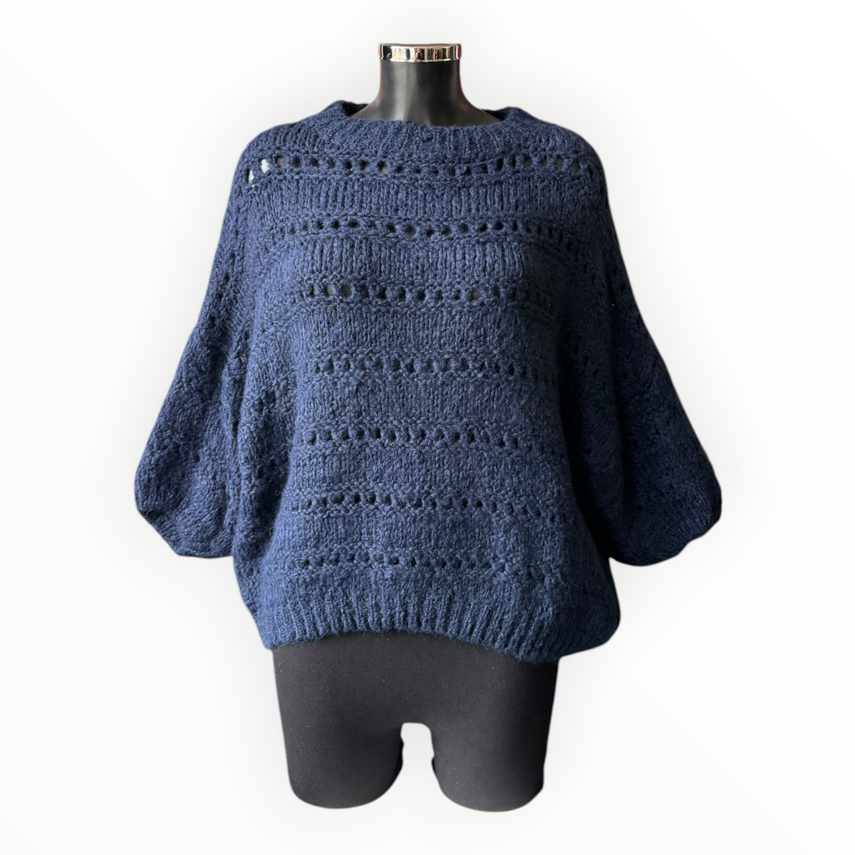 Verity soft knit half sleeve jumper - Navy