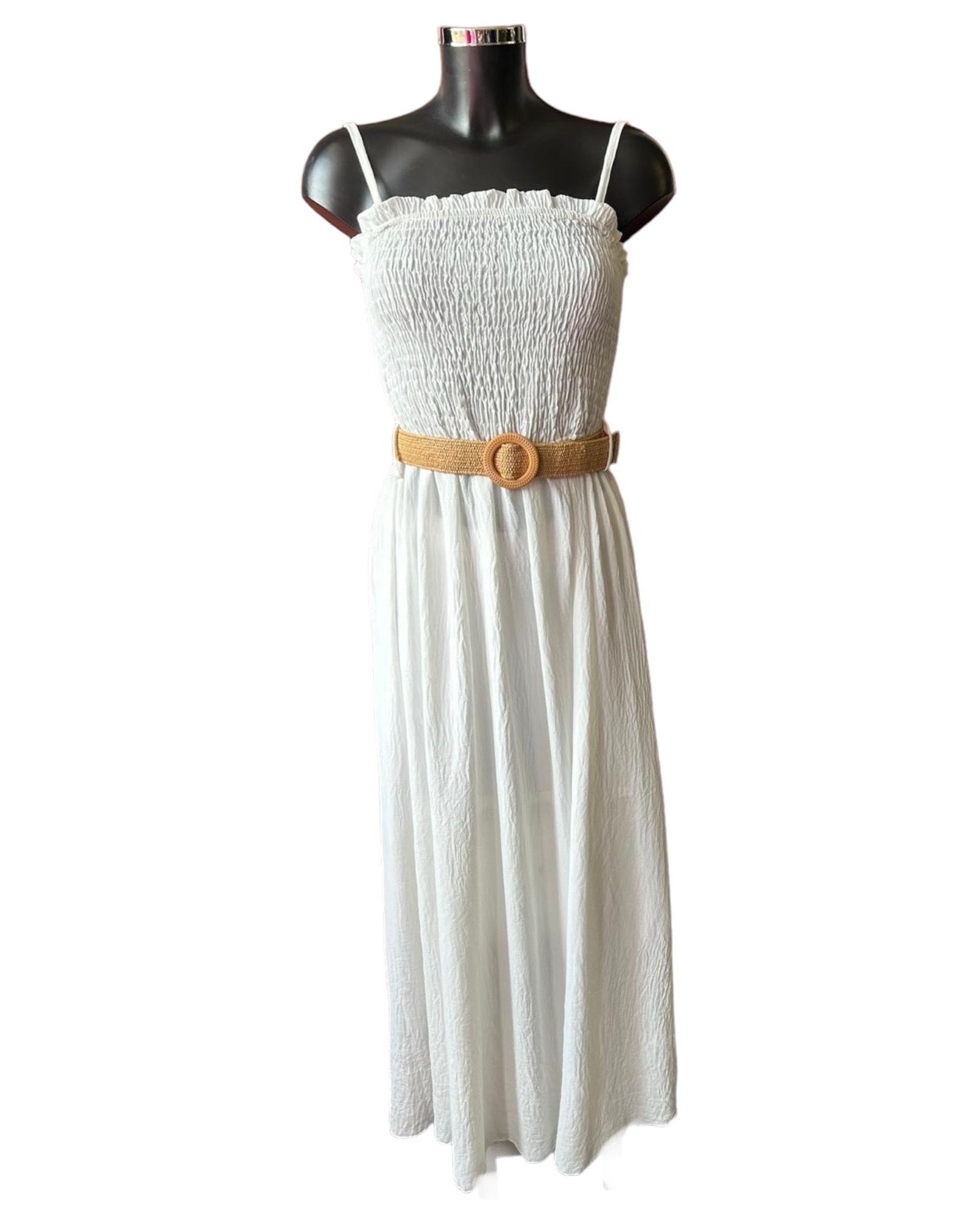 Robyn shirred top maxi dress - ivory