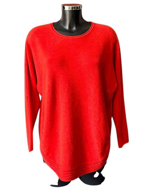 Camilla curved hem soft knitted jumper - Orange