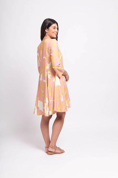 Foil my flare lady dress in full bloom