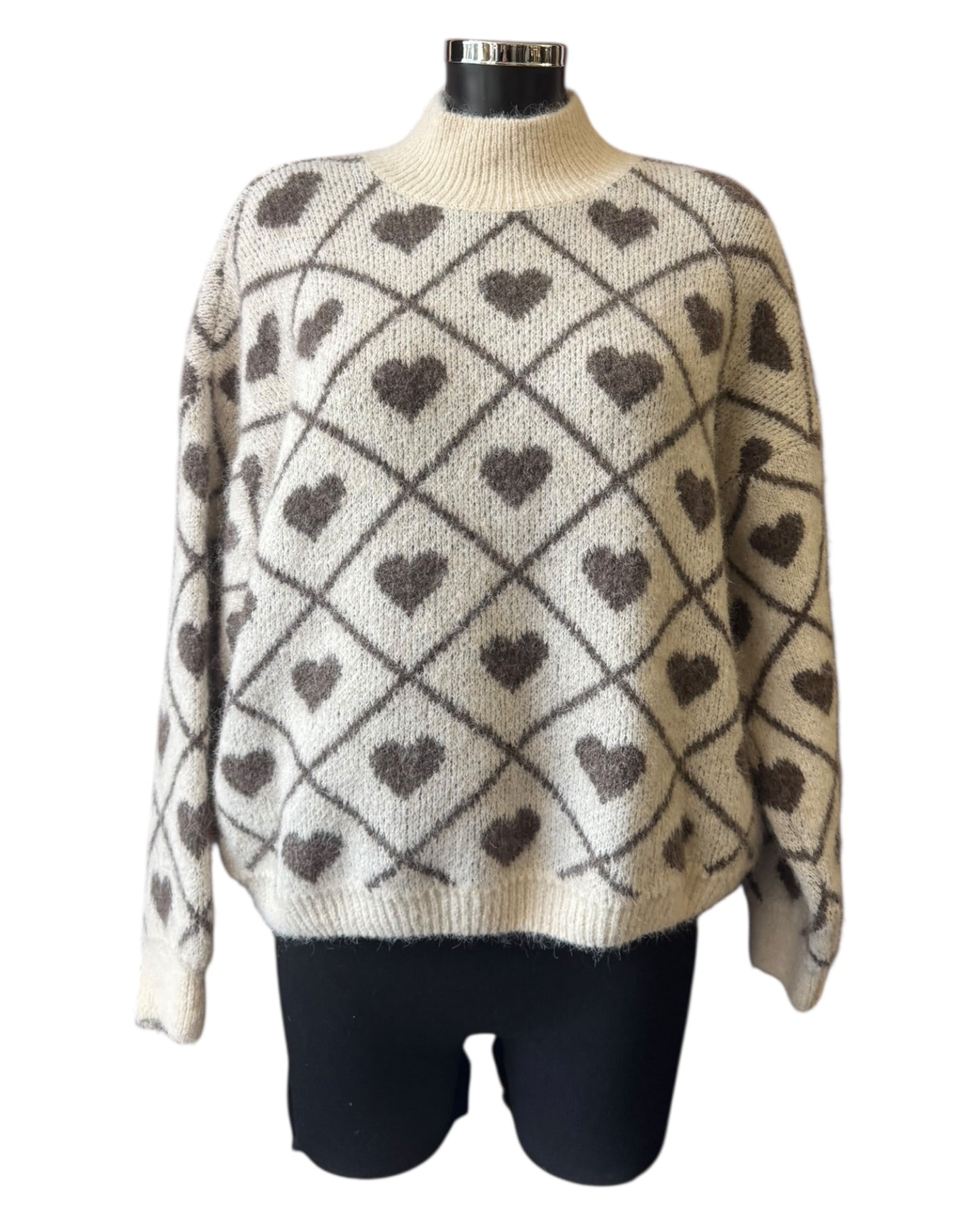 Chloe criss cross heart jumper - Cream