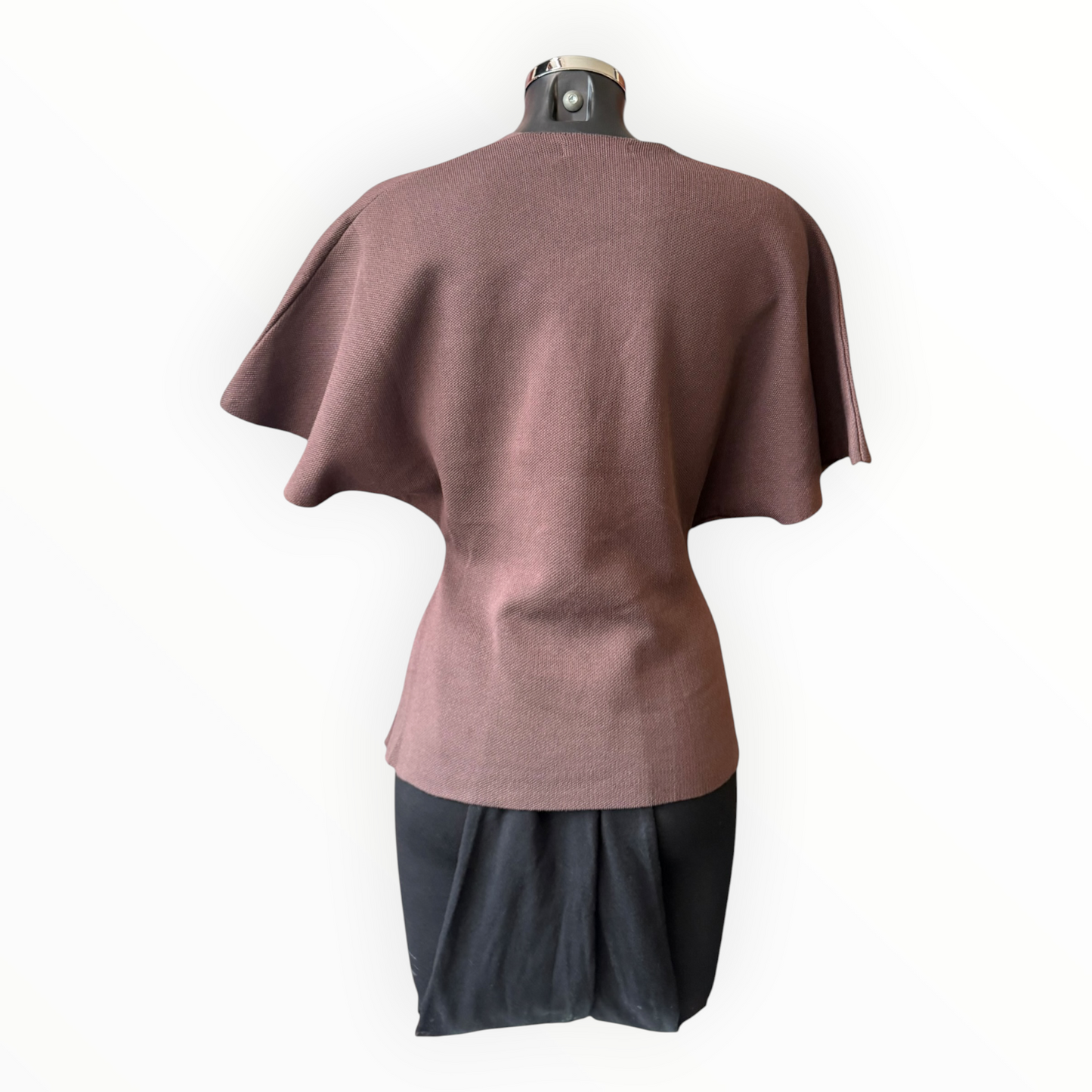 Shona wrapover pearl detail jumper - Chocolate