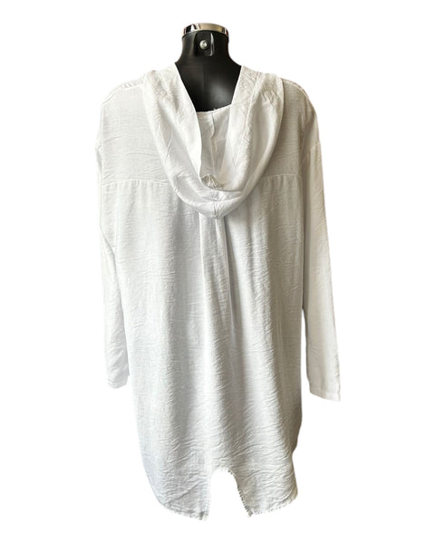 Jenny hooded tunic top - White