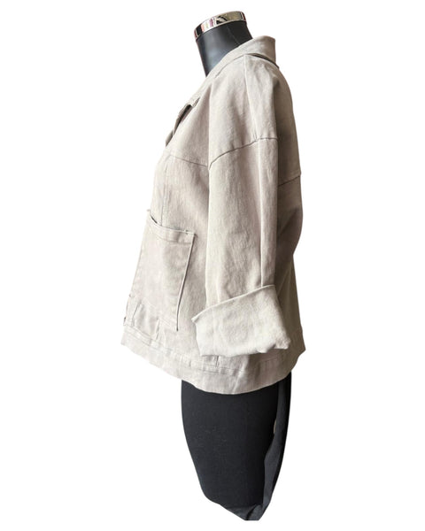 Ruby cotton twill pocket jacket - Taupe