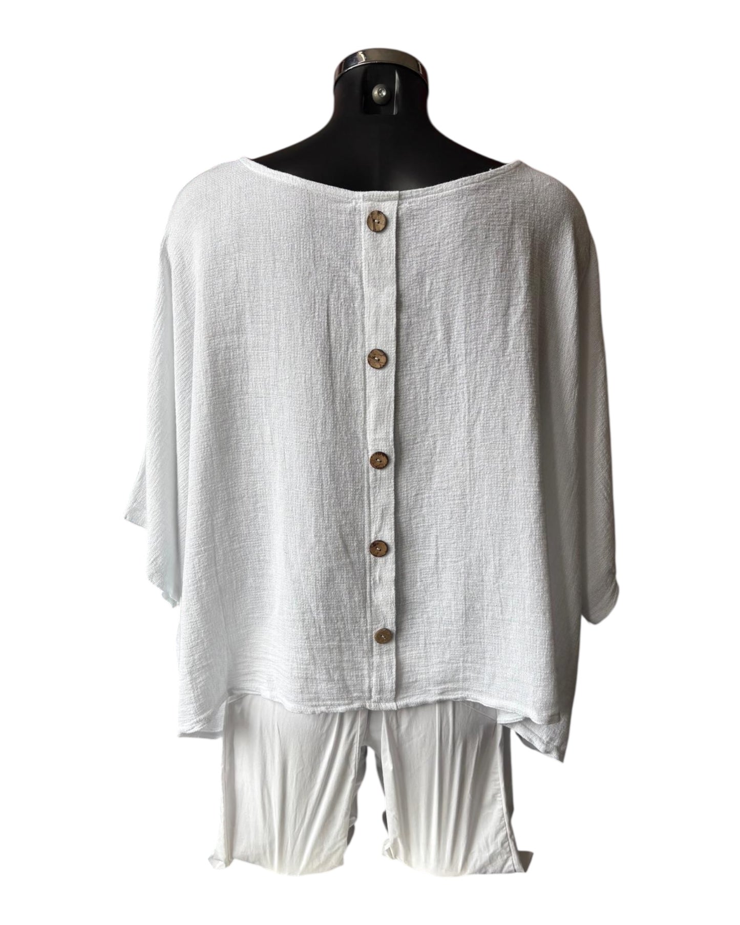 Casey range button back top - White