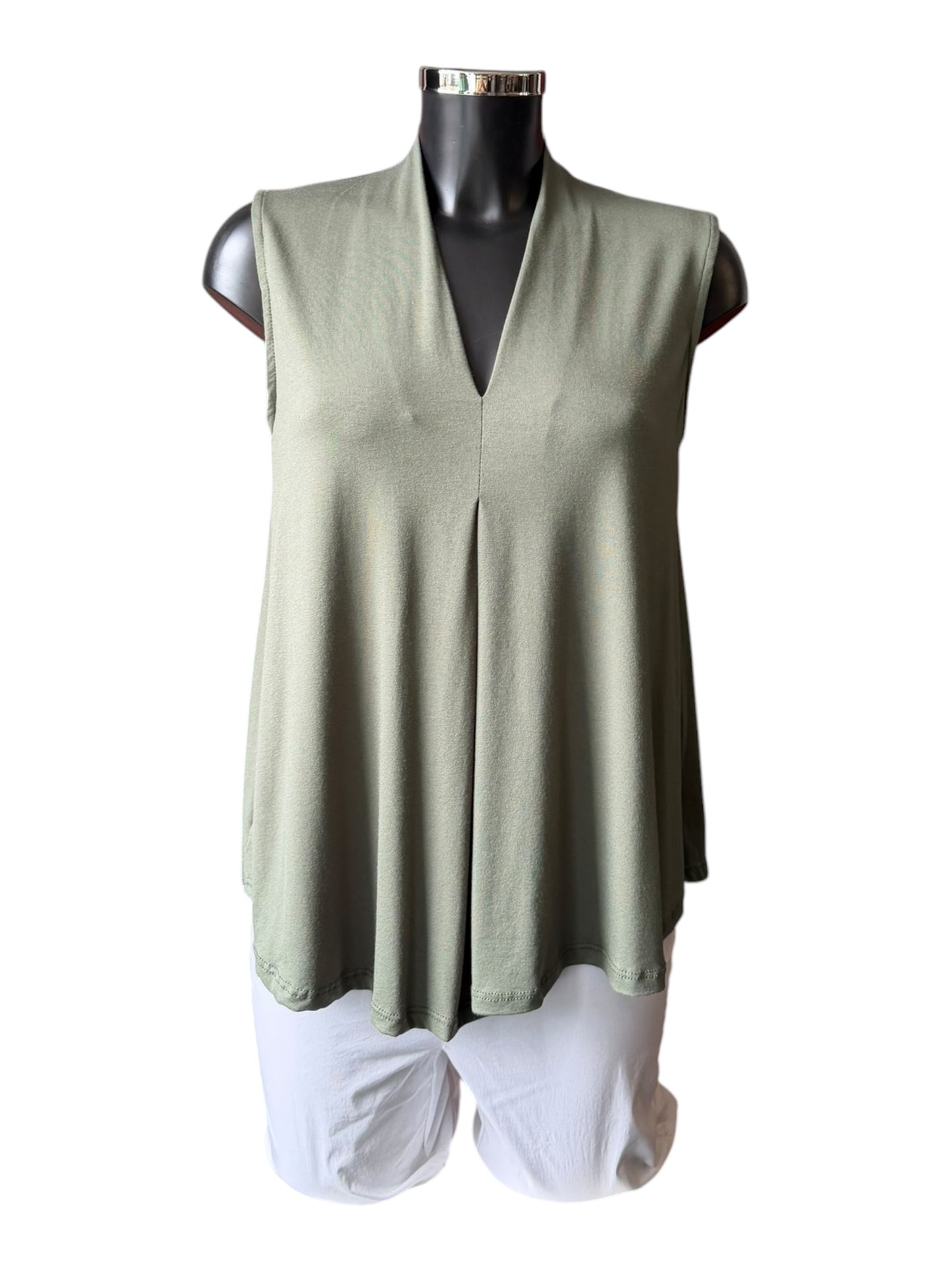 Tina v neck swing vest top - Khaki