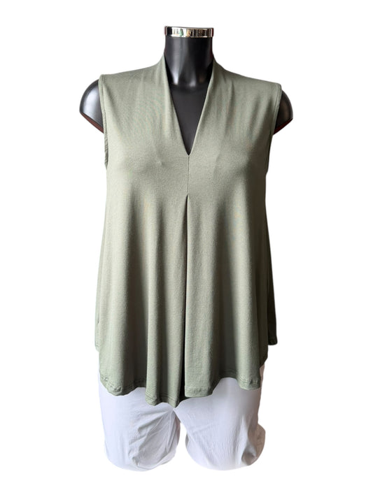 Tina v neck swing vest top - Khaki