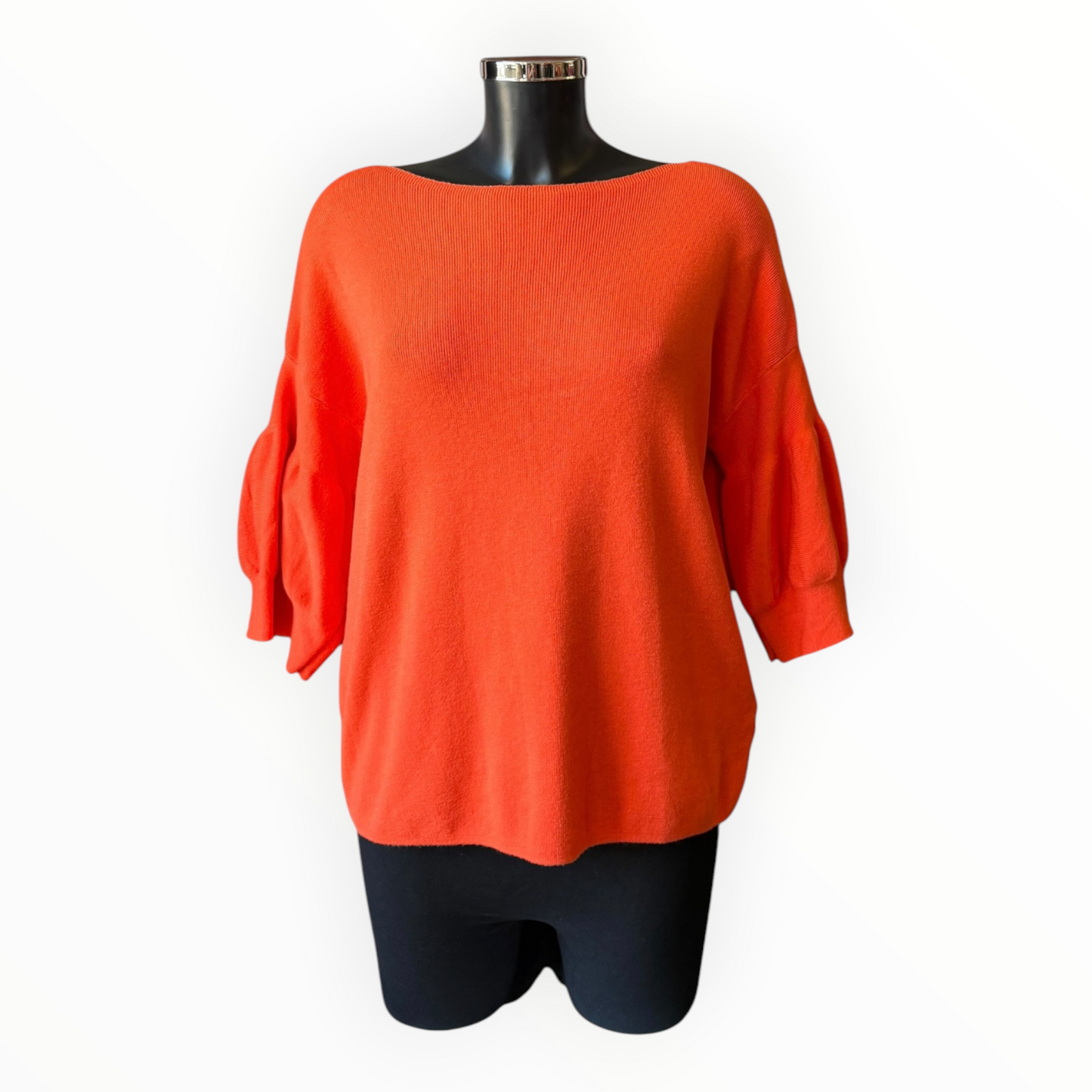 Adele ribbed sleeve jumper - Orange