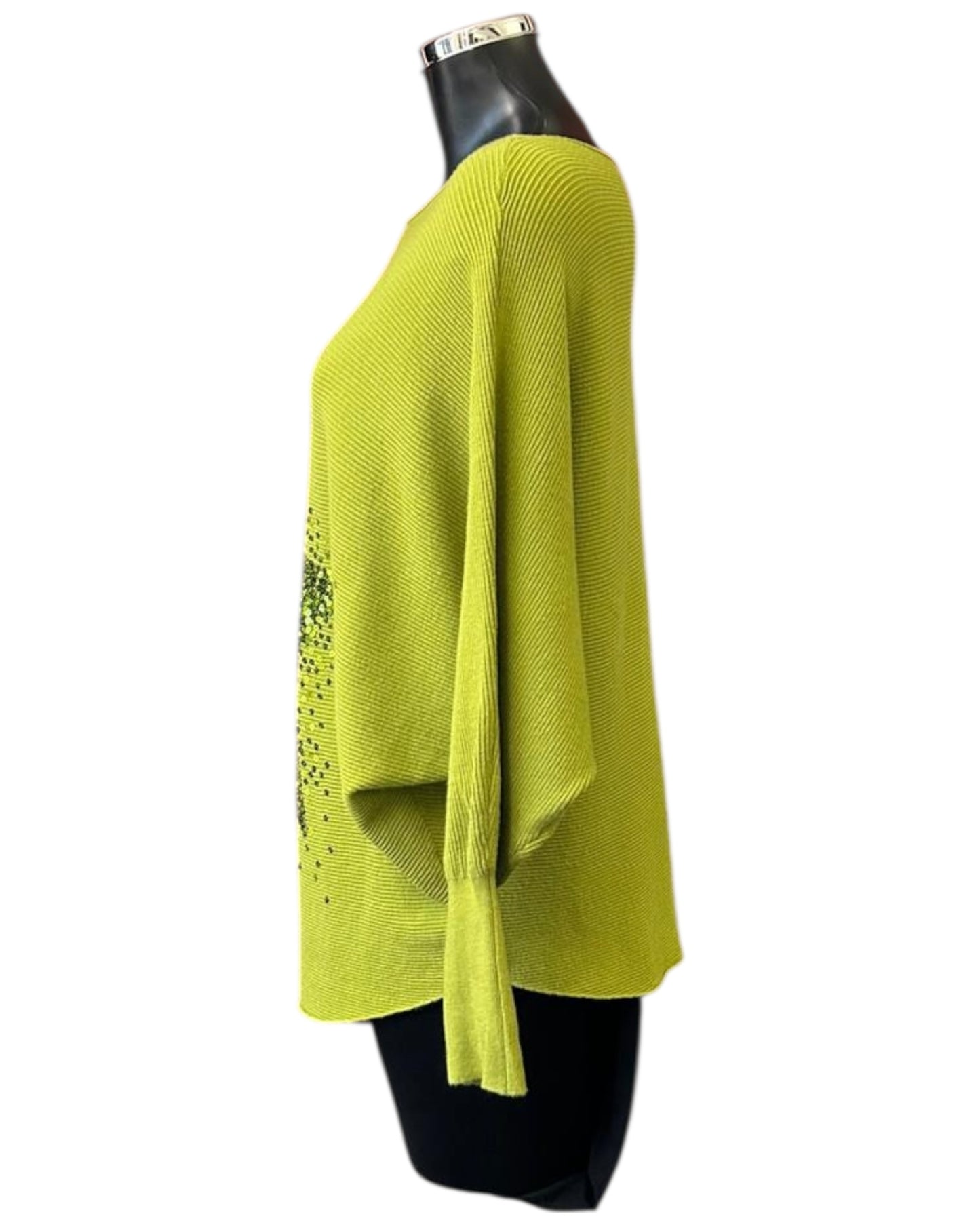 Pippa sparkle star batwing jumper - Lime