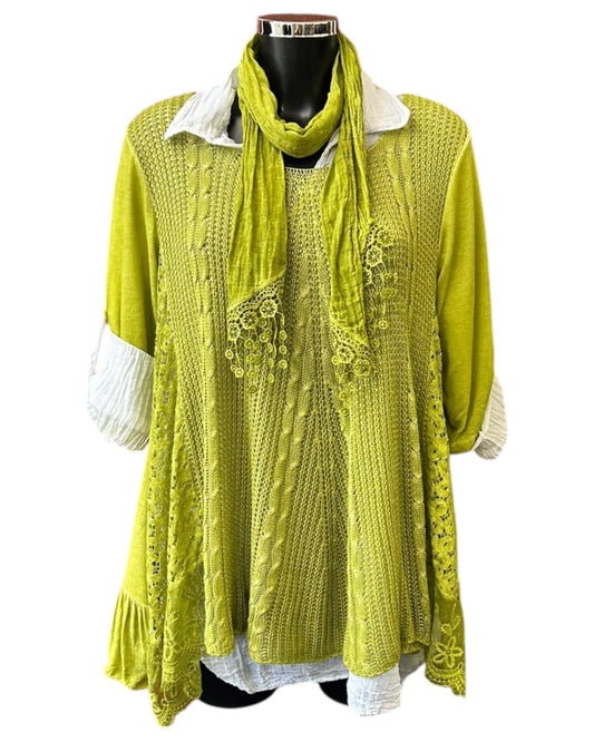 Gigi 2 piece tunic set - Lime