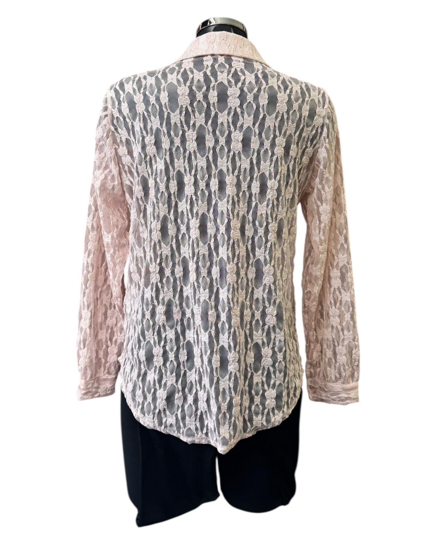 Gaynor crochet lace shirt top - Pink