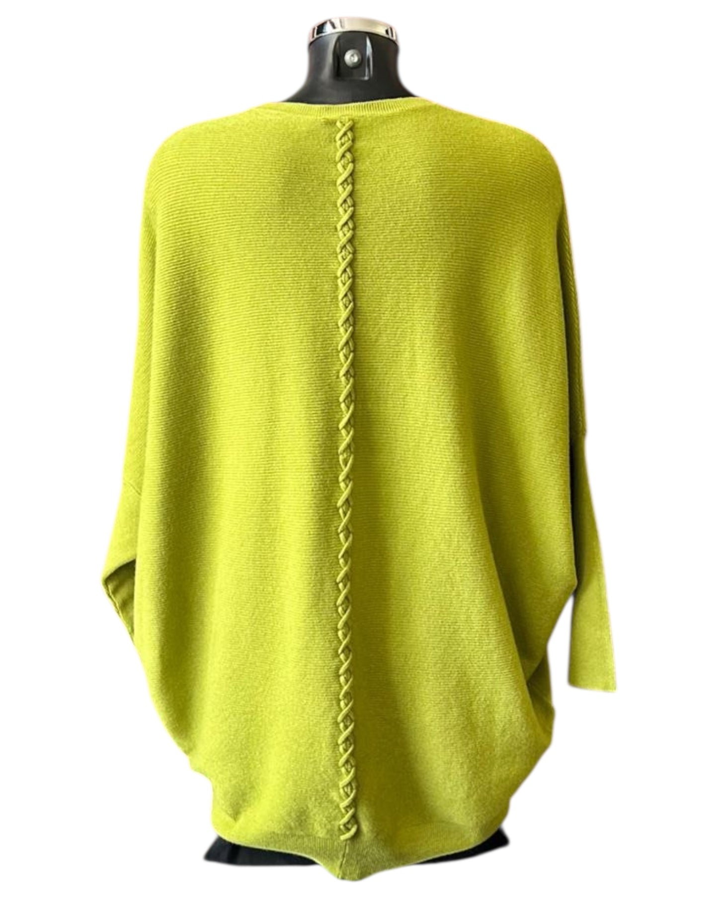 Evie plait back jumper - Lime