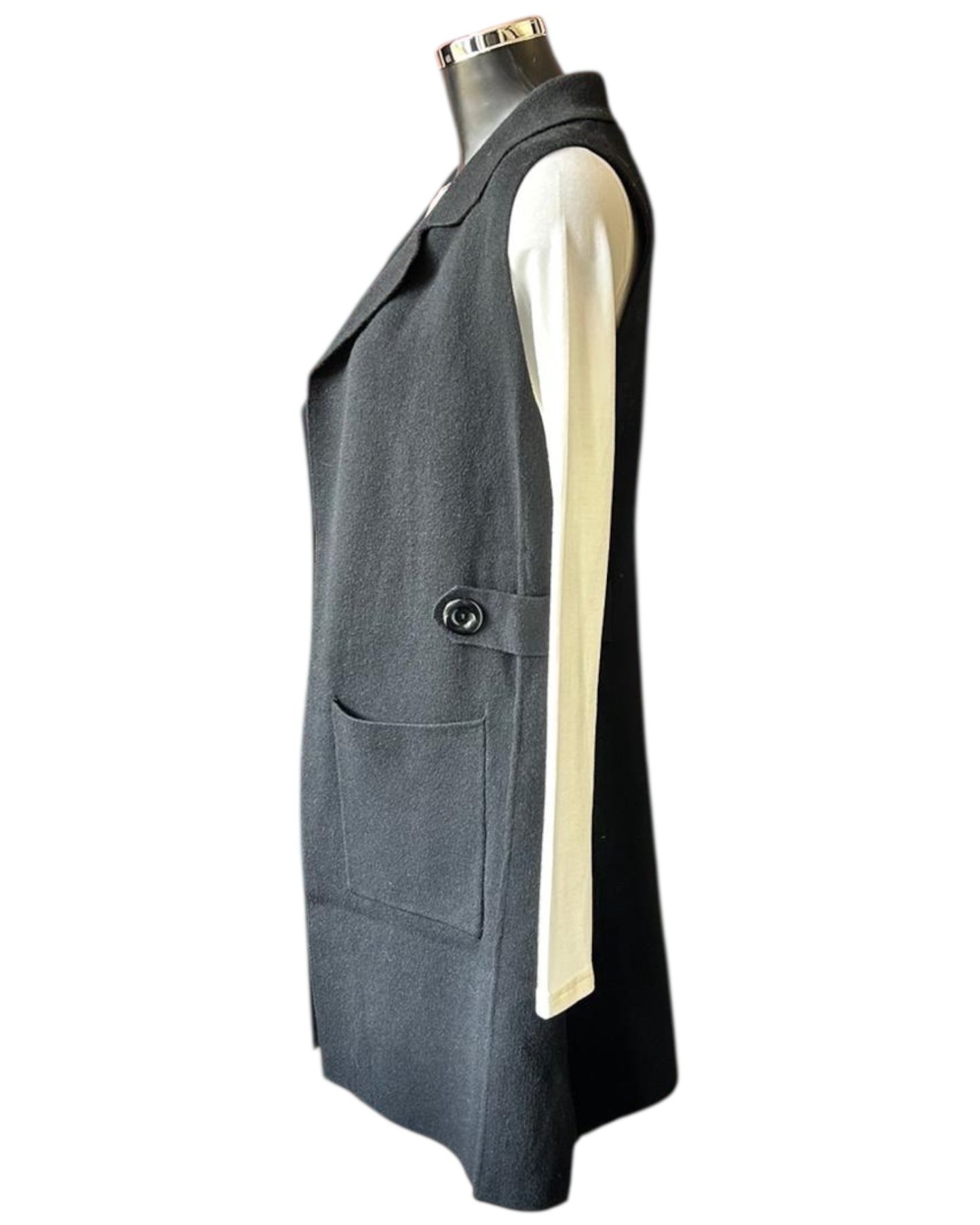 Marley black longer waistcoat