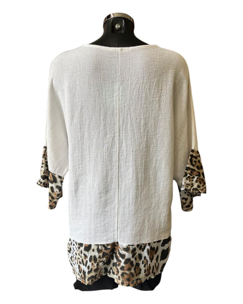 Casey range animal trim top - White