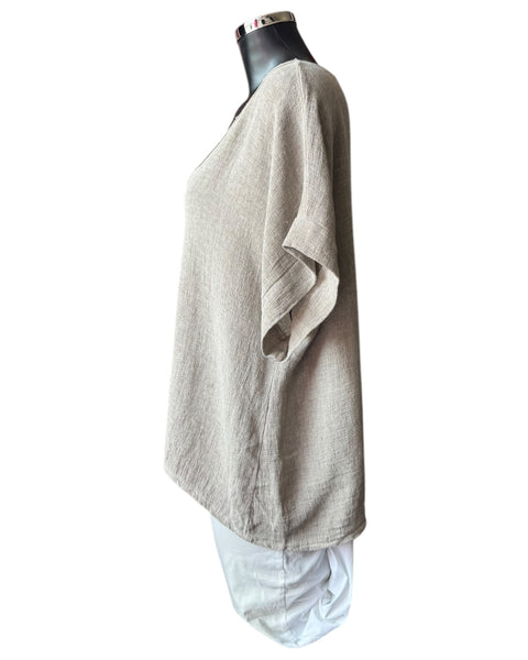 Casey range sequin v neck top - mocha