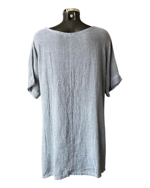 Casey range split side tunic top - Navy