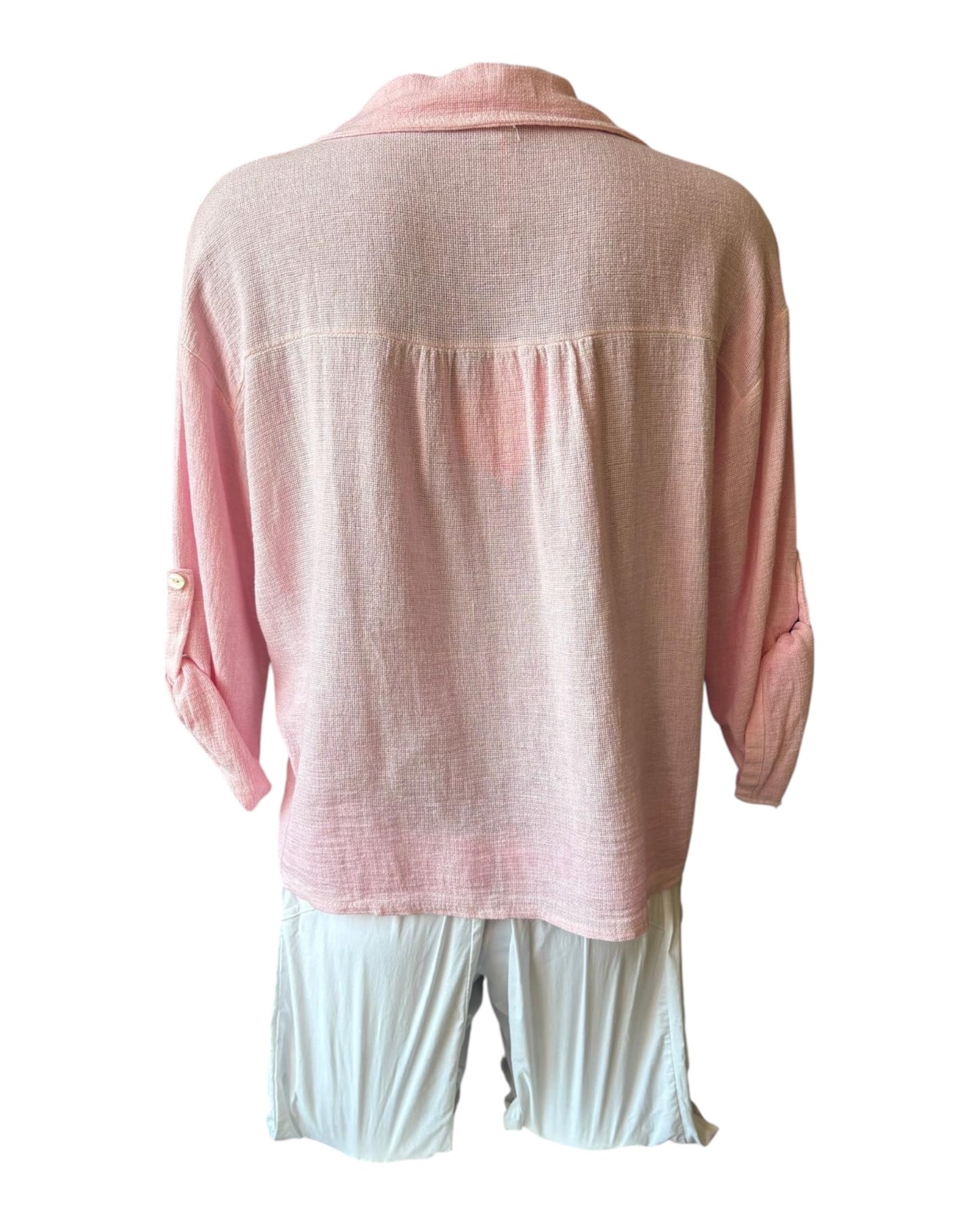 Casey range short roll sleeve shirt - Pink