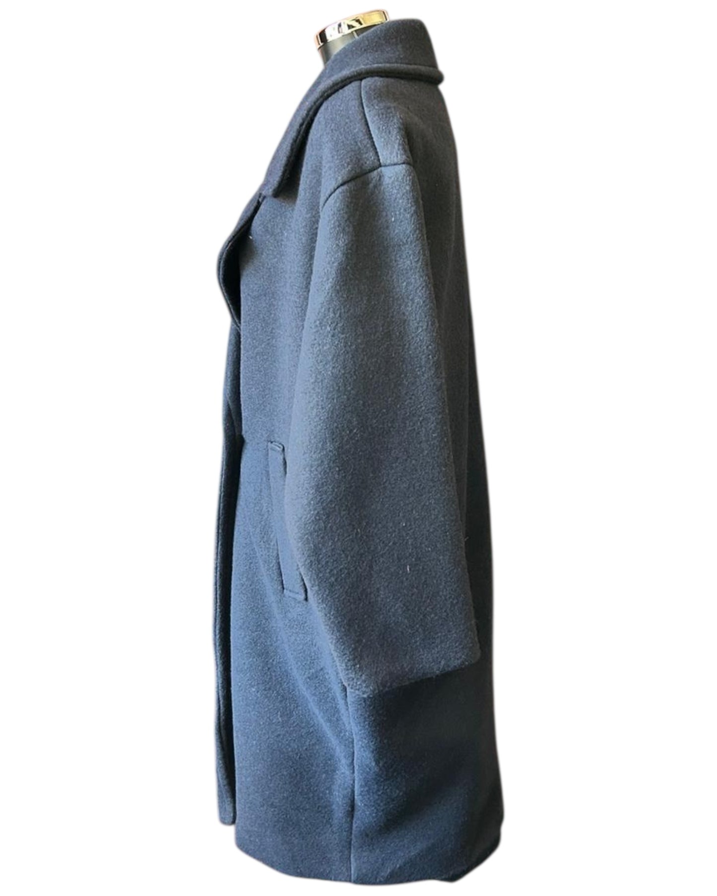Priscilla wool feel pea coat - Navy