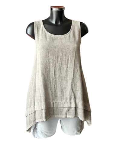 Casey range long sleeveless top - Mocha
